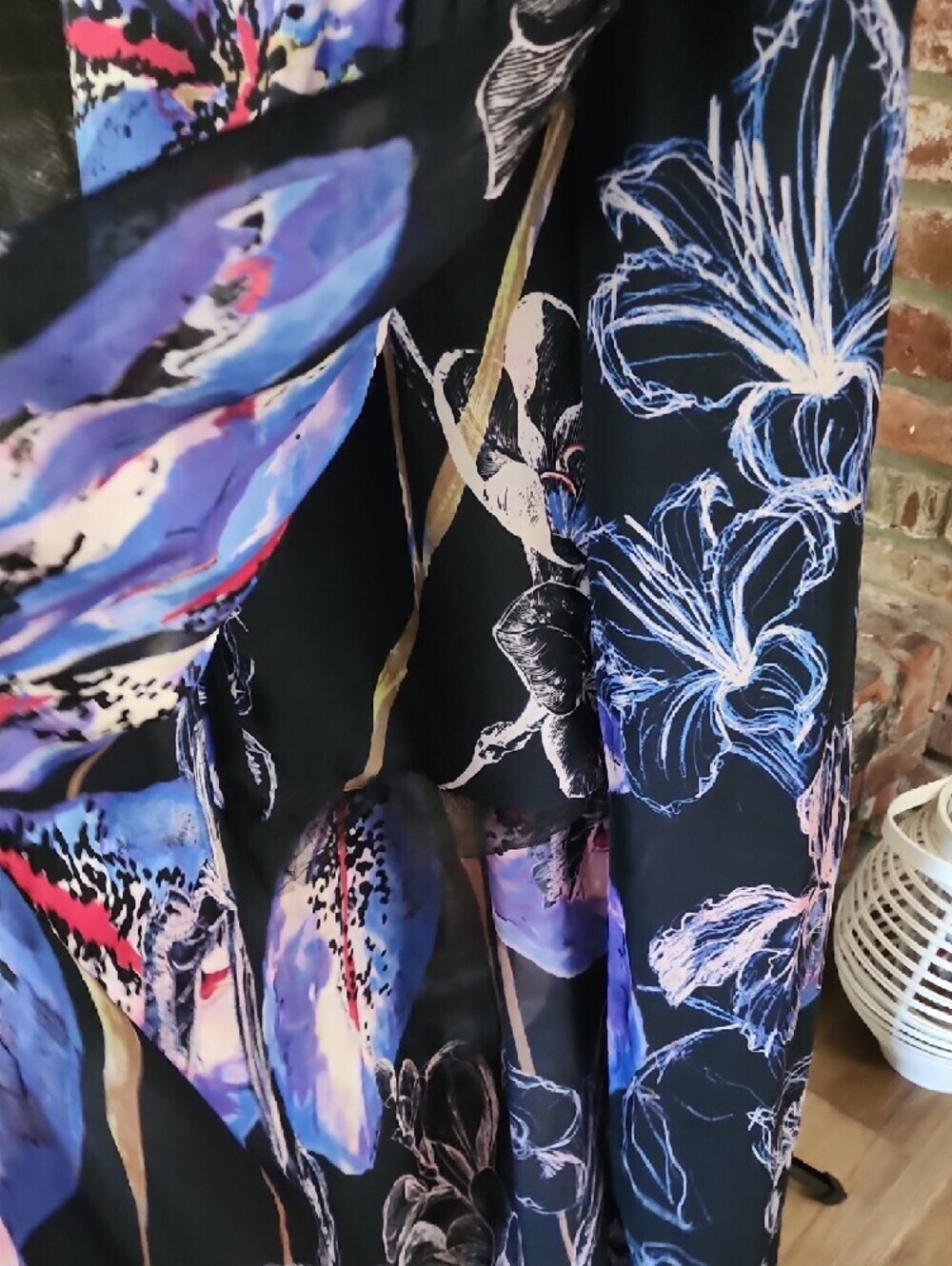 Leifsdottir Silk Floral Maxi Dress Blue Purple Anthropologie Boho - Picture 5 of 13